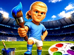 Haaland Coloring Book - Free Online Football Art Game